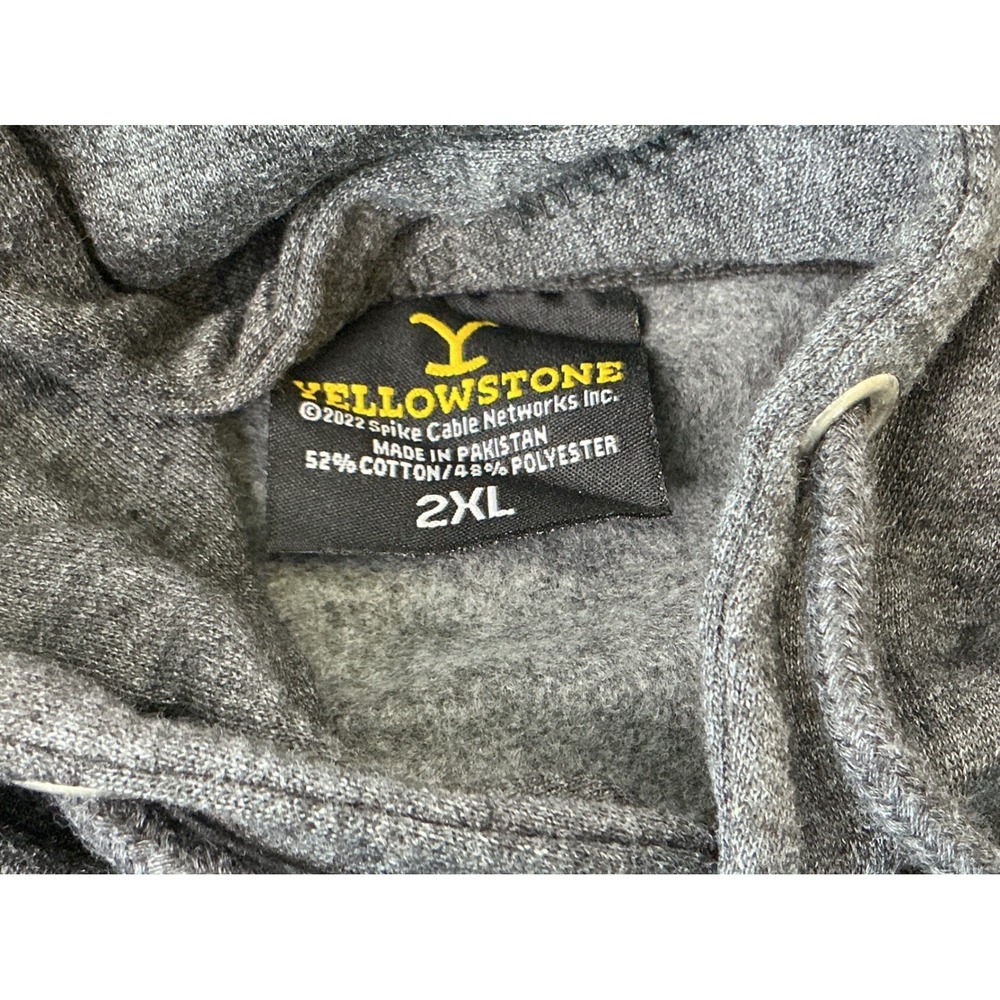 NWOT Yellowstone Dutton Ranch Montana Gray Hoodie Mens 2XL Cowboy Western - Picture 8 of 13